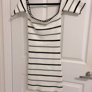 BCBG off shoulder dress black and white in Small